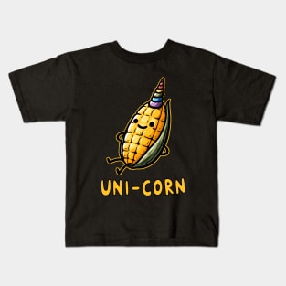 Unicorn Uni Corn Mystical Crop (Back Print) Kids T-Shirt